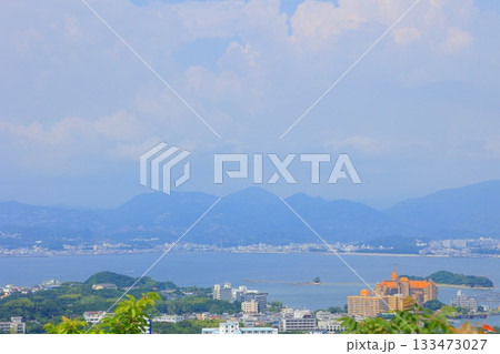 和歌山県 白浜町 平草原展望台から見る白浜の風景 133473027