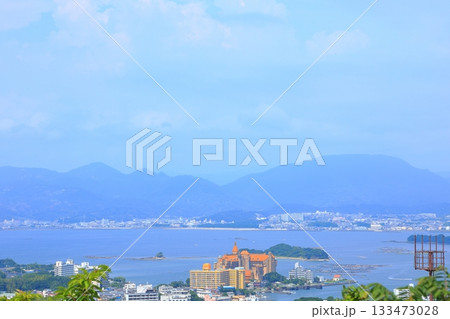 和歌山県 白浜町 平草原展望台から見る白浜の風景 133473028