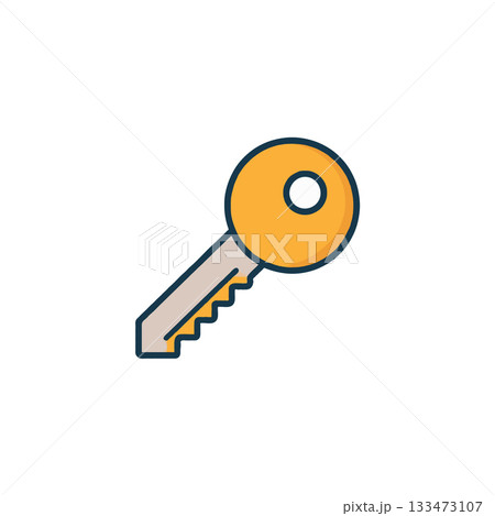 Illustration of a stylized key unlocking potential and symbolizing access with a modern design Illustration of a stylized key unlocking potential and symbolizing access with a modern design 133473107