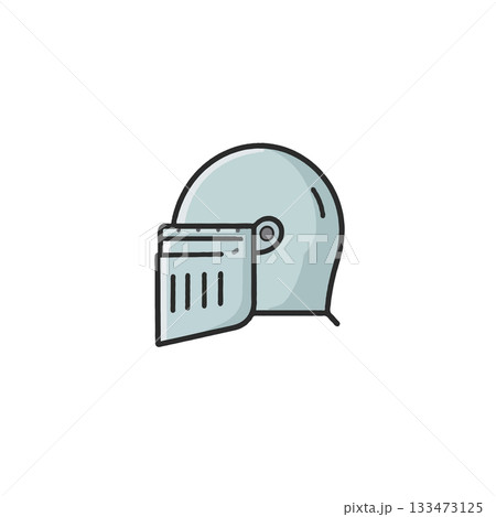 Elegant icon design showcasing a knight's helm offering a stylized representation of medieval 133473125
