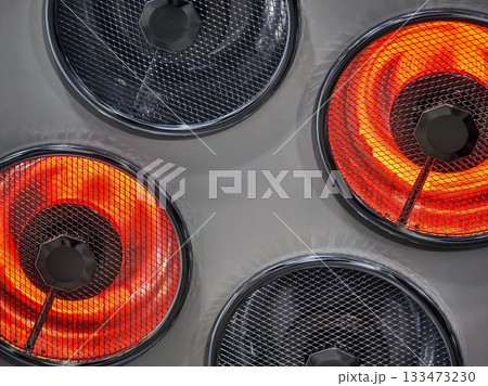 Electric heater for space heating, which has two turned on at full capacity Electric heater for space heating, which has two turned on at full capacity 133473230