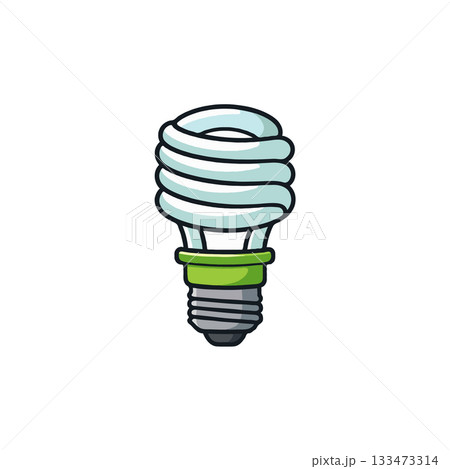 Conceptual energy efficient lightbulb illustration conveys innovation and sustainable power for 133473314