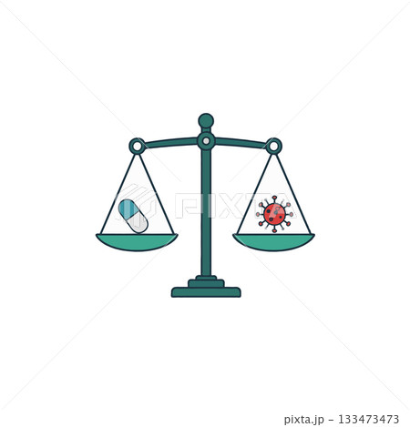 Balancing health: a symbolic representation of medication weighing against the impact of viral Balancing health: a symbolic representation of medication weighing against the impact of viral 133473473