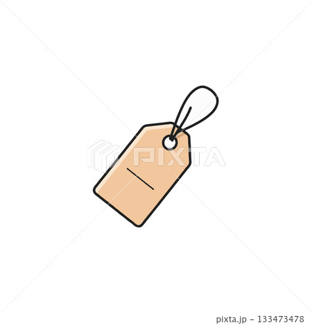 Isolated price tag illustration with string attached, minimalistic design perfect for commercial Isolated price tag illustration with string attached, minimalistic design perfect for commercial 133473478