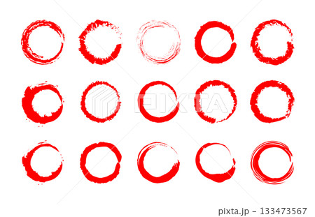 筆丸 筆文字 和風 年賀状 セット 赤 133473567