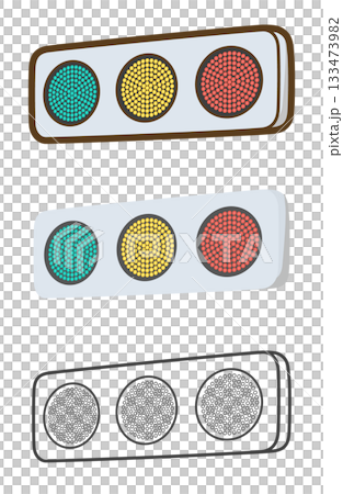 フラット型交通信号機(全点灯) フラット型交通信号機(全点灯) 133473982