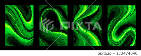 Abstract green bitmap wave pattern 133474040
