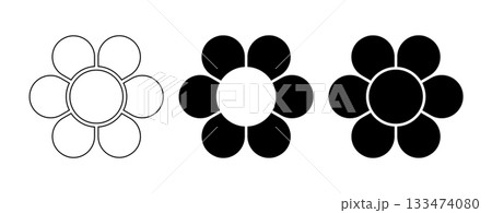 Flower diagram with 6 petals. Flower with six leaves flat shape icon. Infographic circle diagram. Pie chart. Round wheel chart. Vector illustration isolated on white background 133474080