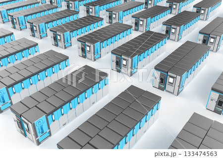 Group of energy storage systems or battery container units isometric Group of energy storage systems or battery container units isometric 133474563