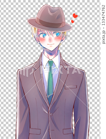 Man in suit, hat, Caucasian, love, smile 133474762