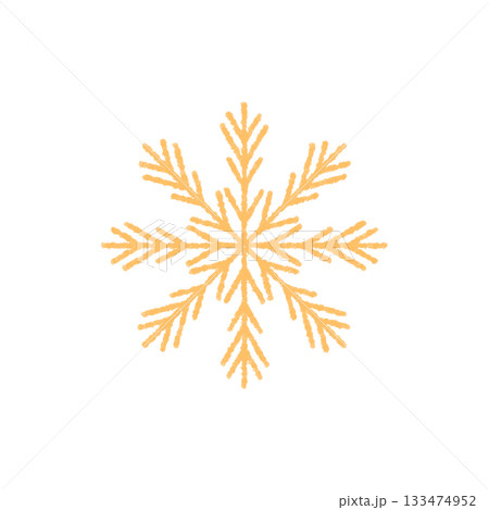 Yellow snow flake icon in chalk style. Winter ornament with icy and cold symbol, perfect as frosty xmas detail. Unique snowflake design uses bold yellow for a decorative seasonal statement. Yellow snow flake icon in chalk style. Winter ornament with icy and cold symbol, perfect as frosty xmas detail. Unique snowflake design uses bold yellow for a decorative seasonal statement. 133474952