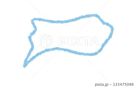 Blue crayon speech bubble with wavy outline style. Round balloon as conversation and quote message for chat or dialogue. Graphic element with playful look, perfect for communication and message Blue crayon speech bubble with wavy outline style. Round balloon as conversation and quote message for chat or dialogue. Graphic element with playful look, perfect for communication and message 133475099