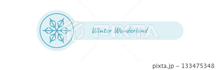 Winter package label with blue and white snow flake decoration in line badge style. Box seal element for xmas product or gift, stylish seasonal accent and festive detail. Winter package label with blue and white snow flake decoration in line badge style. Box seal element for xmas product or gift, stylish seasonal accent and festive detail. 133475348
