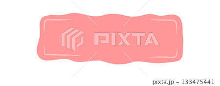 Pink wavy rectangle with fluid hand drawn frame. Banner shape works as a quote box and tag, perfect as a label or stylish background for creative message concepts. Pink wavy rectangle with fluid hand drawn frame. Banner shape works as a quote box and tag, perfect as a label or stylish background for creative message concepts. 133475441