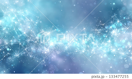 輝く星座ラインが浮かぶ淡いブルーの幻想空間 133477255