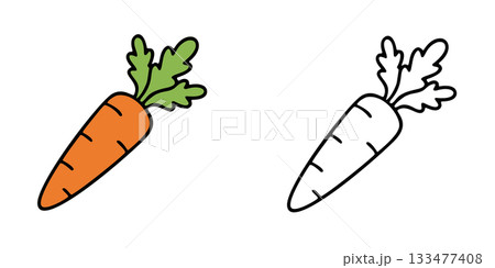 シンプルなニンジンのアイコンイラスト 133477408
