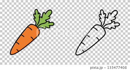 シンプルなニンジンのアイコンイラスト 133477408