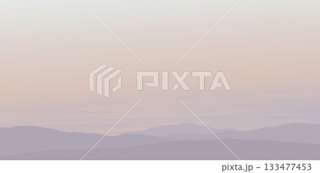 Silhouette mountain ranges with vanilla sky background graphic illustration have blank space. 133477453