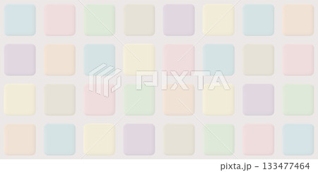 3D pastel rounded square button seamless pattern background graphic illustration. 133477464