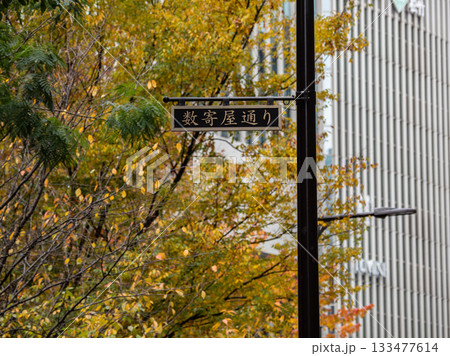 東京・銀座「数寄屋通り」の街路銘板 東京・銀座「数寄屋通り」の街路銘板 133477614