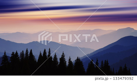 morning in mountains 133479392