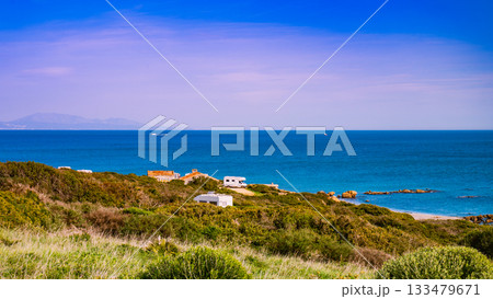 Caravan on beach by Punta Mala, Alcaidesa Spain Caravan on beach by Punta Mala, Alcaidesa Spain 133479671