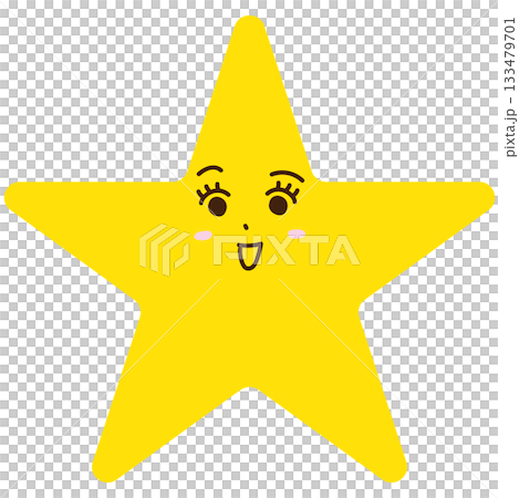 Smiling star character (simple cute facial expression icon) Smiling star character (simple cute facial expression icon) 133479701