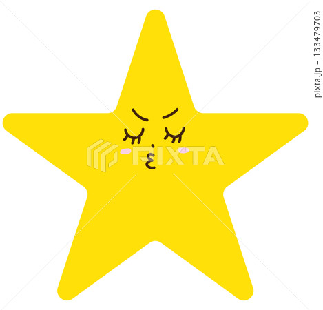 むすっと怒った星キャラクター（かわいい不機嫌表情アイコン） 133479703