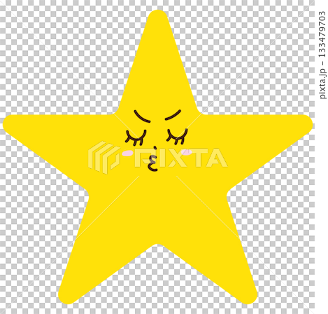 むすっと怒った星キャラクター（かわいい不機嫌表情アイコン） 133479703