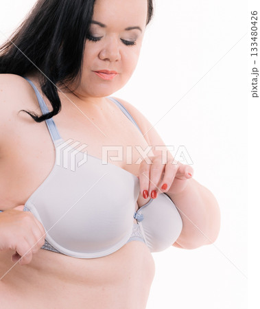 Big woman wearing bra Big woman wearing bra 133480426