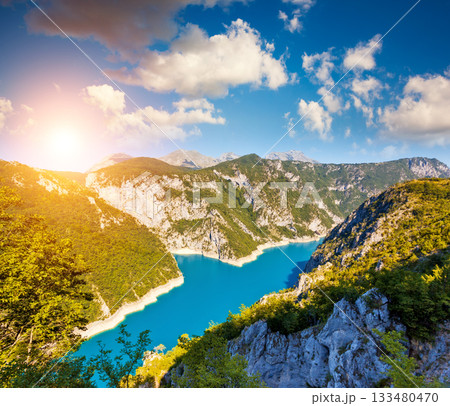 The Piva river in Montenegro 133480470