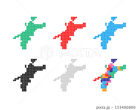 ドット絵の地図＿愛媛県＿角ドット-01 133480860