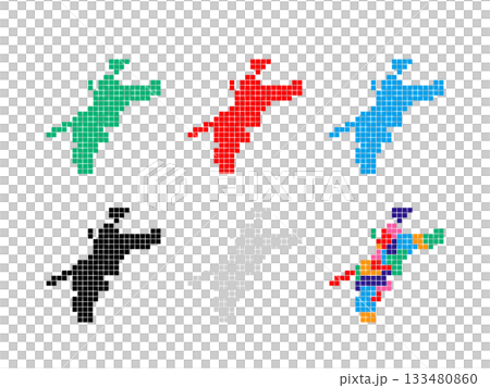 Pixel art map_Ehime prefecture_Square dot-01 Pixel art map_Ehime prefecture_Square dot-01 133480860