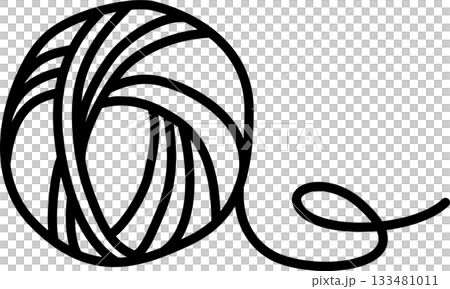 Hand-drawn yarn illustration icon, round type 133481011