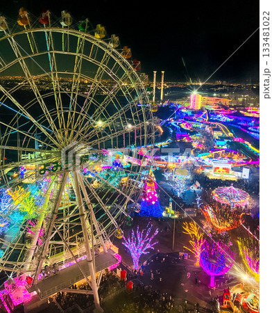 カラフルなイルミネーションと観覧車 133481022