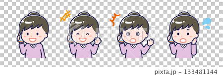 一名身著便服的成年女性正在使用智慧型手機 133481144