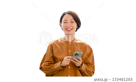 切り抜き文字入れ 携帯女性イメージ(大) 切り抜き文字入れ 携帯女性イメージ(大) 133481203