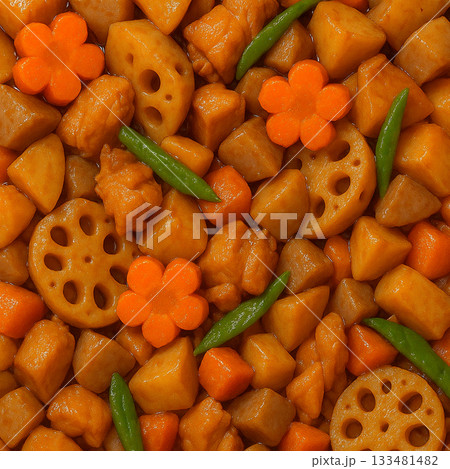 筑前煮の具材テクスチャ 133481482