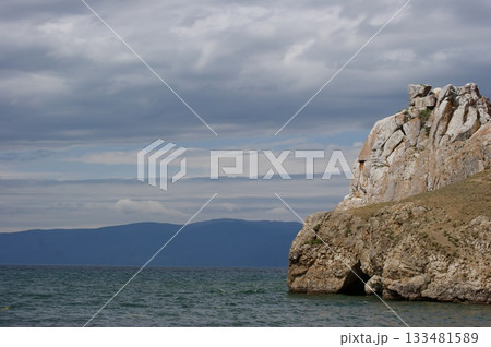 Mystical Shamanka Rock on Olkhon Island. 133481589