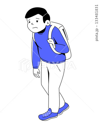 Sad Schoolboy - Colorful Flat Design Illustration Sad Schoolboy - Colorful Flat Design Illustration 133481831