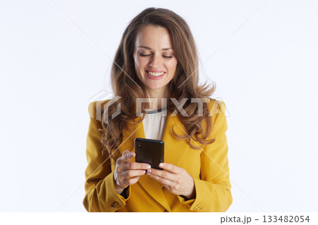 Engaged Businesswoman Using a Smartphone 133482054