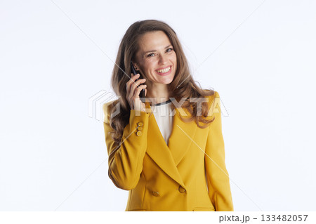 Smiling Businesswoman on a Phone Call Smiling Businesswoman on a Phone Call 133482057