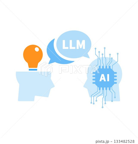 LLM(大規模言語モデル)のイラスト LLM(大規模言語モデル)のイラスト 133482528