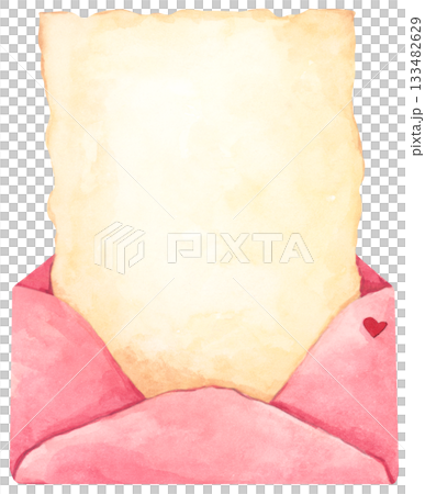 Romantic Watercolor Love Letters, Vintage Pink and Beige Envelopes with Heart for Valentine Day Illustration Romantic Watercolor Love Letters, Vintage Pink and Beige Envelopes with Heart for Valentine Day Illustration 133482629