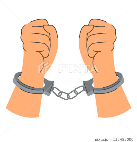 Hands in handcuffs vector isolated 133483000