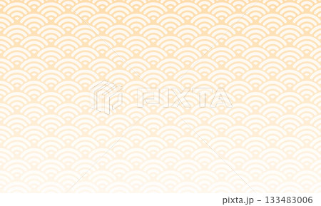 和風背景のシンプルなオレンジの青海波模様の和柄壁紙 133483006