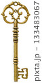 アンティーク調の真鍮スケルトンキー（白背景） 133483067