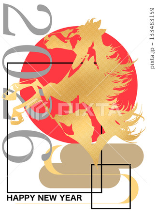 2026年午年のかっこいい年賀状 133483159