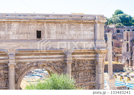 Arch of Septimius Severus in Rome, Italy Column details Roman Forum architecture 133483241