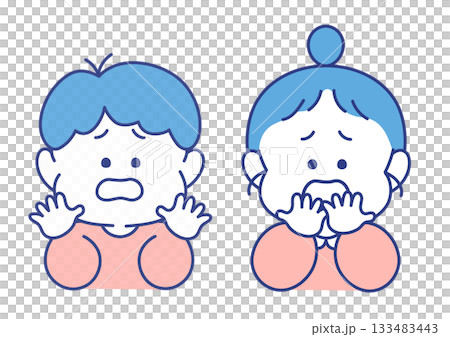 兒童面部表情、插圖、男人和女人、糟糕的姿勢 133483443